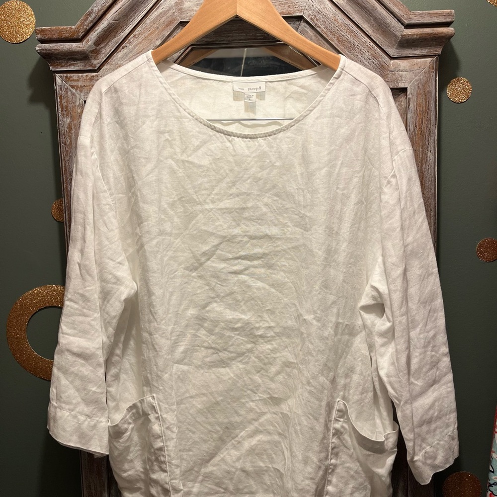 Elegant White Linen Blouse